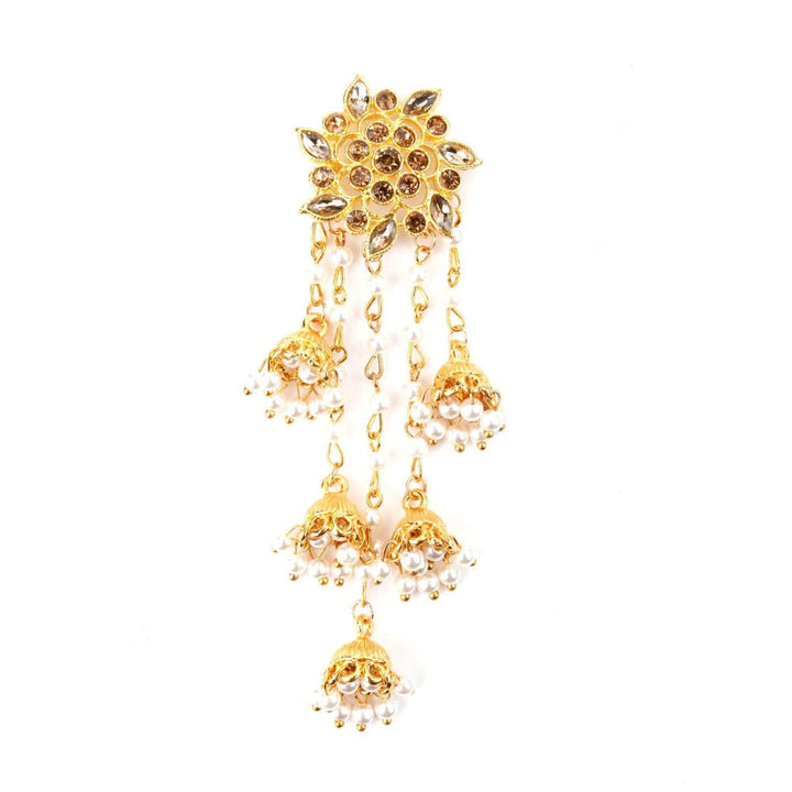 Odette Women Gold Tone Multistring Jhumki Dangle Earrings