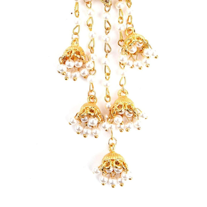 Odette Women Gold Tone Multistring Jhumki Dangle Earrings