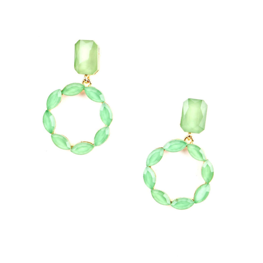 Odette Women Parrot Green Minimal Cute Dangle Earrings