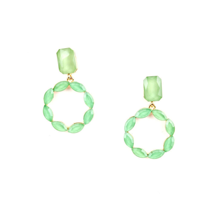 Odette Women Parrot Green Minimal Cute Dangle Earrings