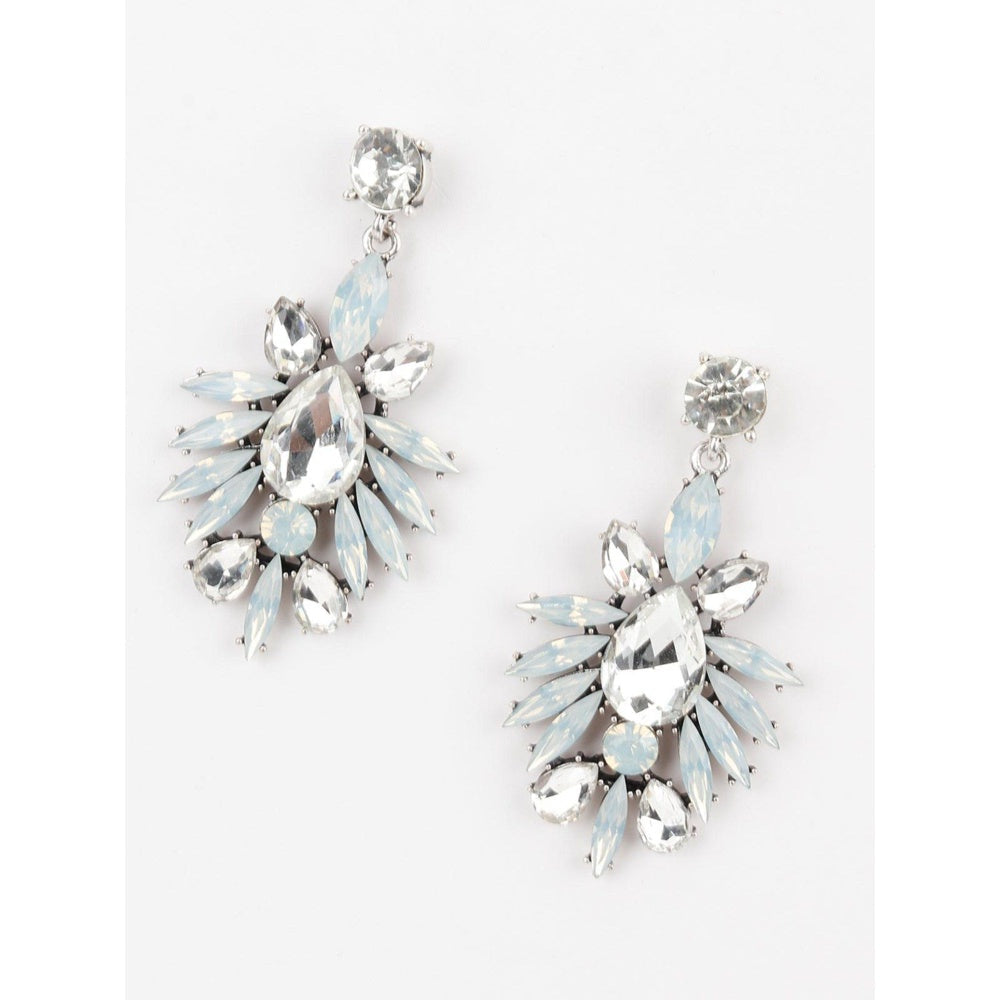 Odette Women White Leafy Dangle Earrings At