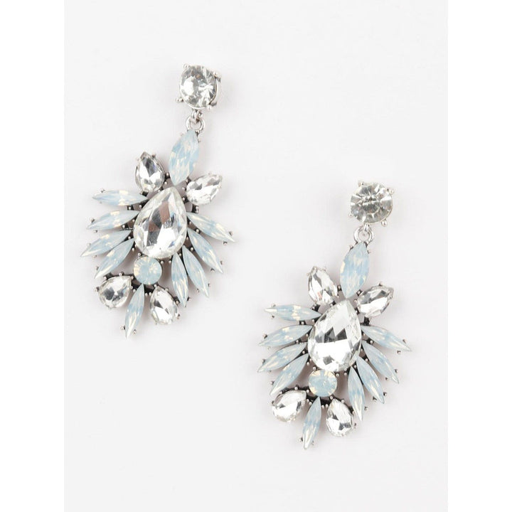 Odette Women White Leafy Dangle Earrings At