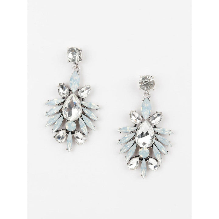 Odette Women White Leafy Dangle Earrings At