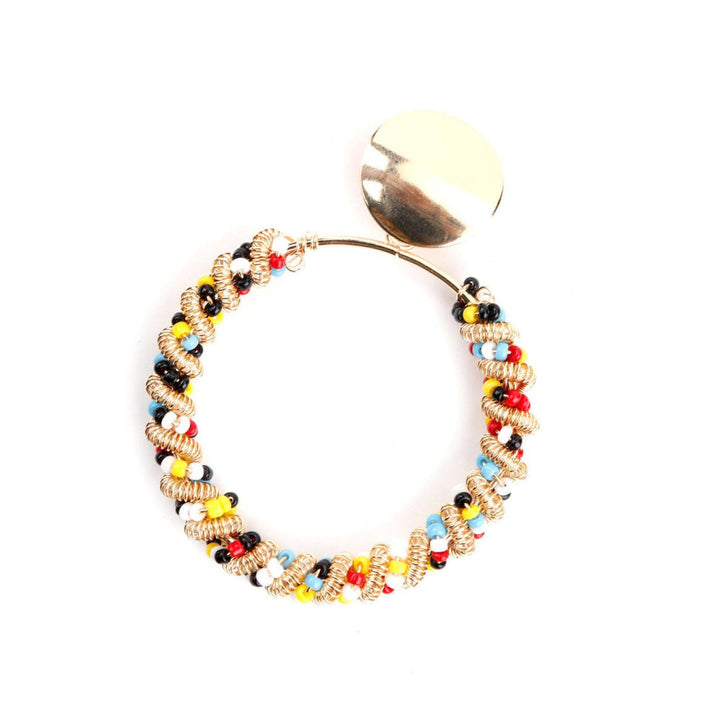 Odette Women Round Multicolor Beaded Dangle Earrings