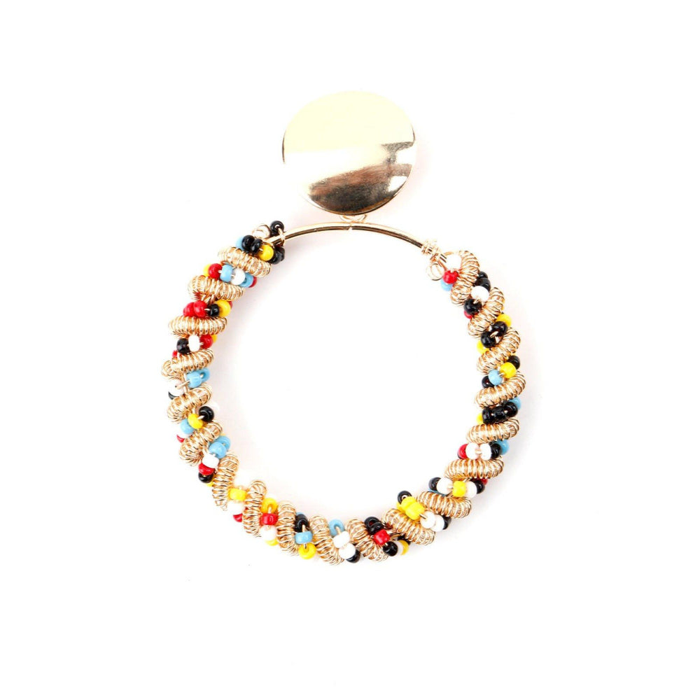 Odette Women Round Multicolor Beaded Dangle Earrings