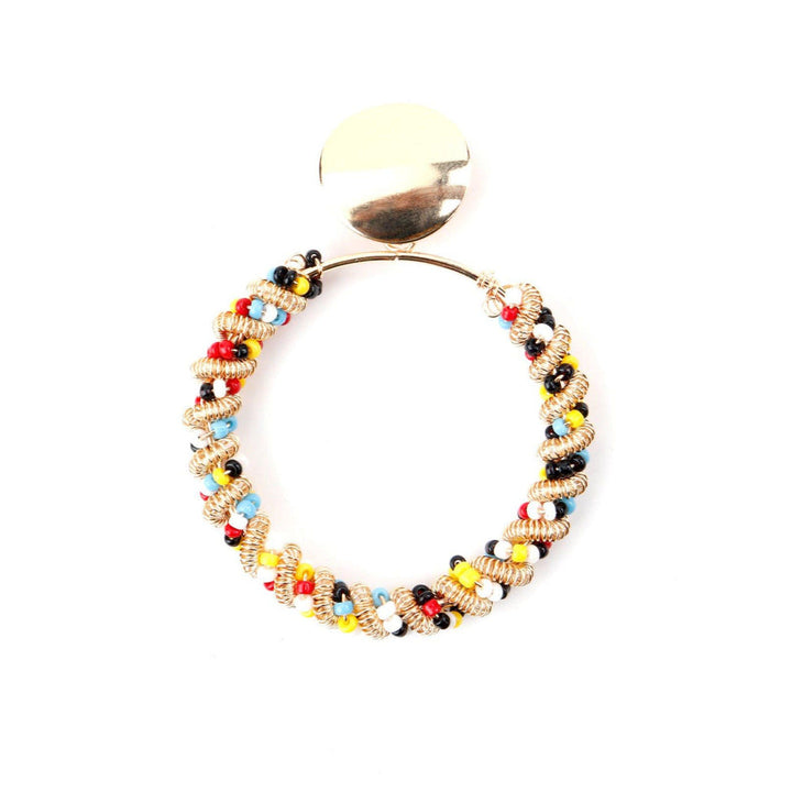 Odette Women Round Multicolor Beaded Dangle Earrings