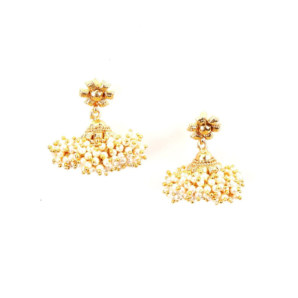 Odette Women Gold Tone Short Jhumki Earrings