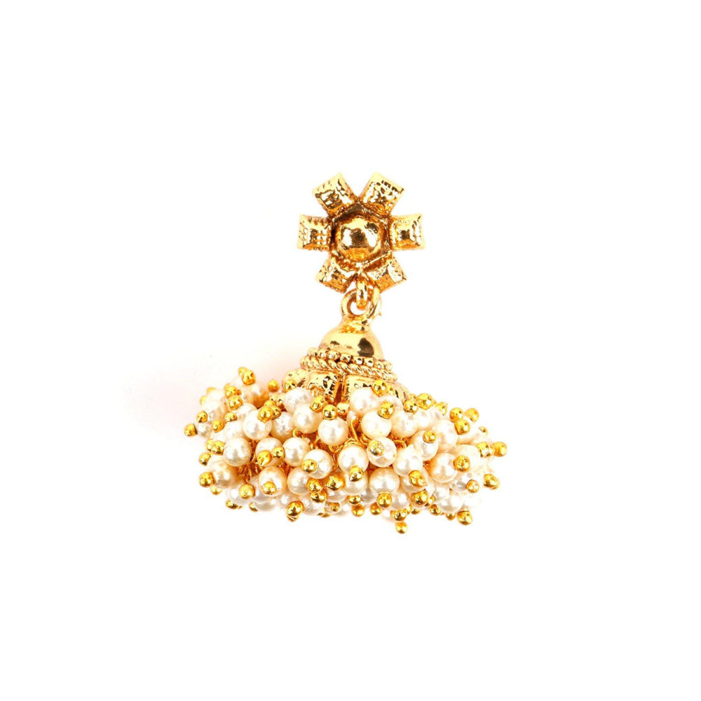 Odette Women Gold Tone Short Jhumki Earrings