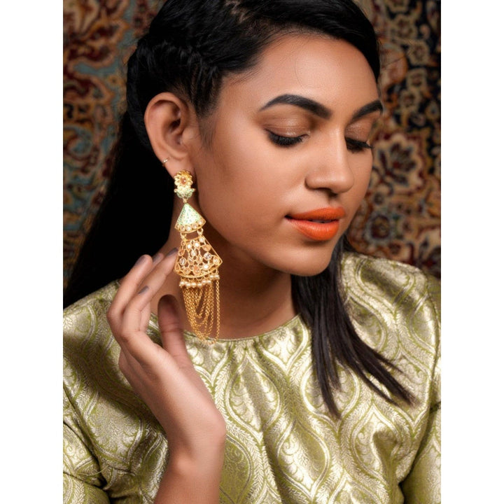 Odette Women Gold Tone Geo Dangle Earrings