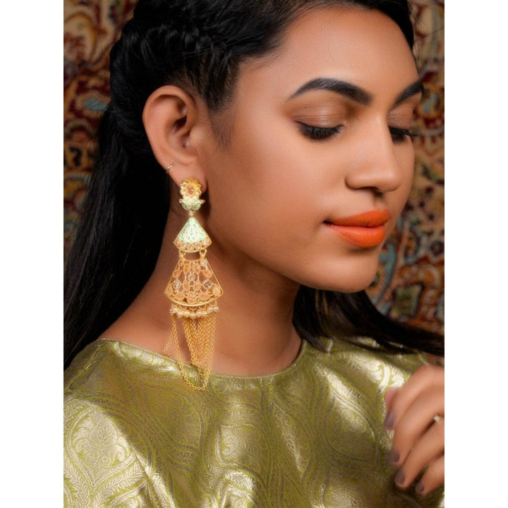 Odette Women Gold Tone Geo Dangle Earrings