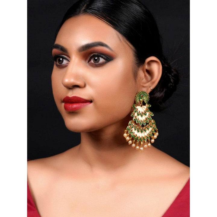 Odette Women Multi-Color Leafy Lovely Chandali Earrings!