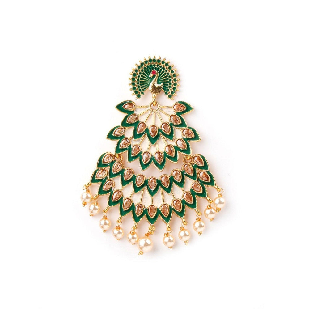 Odette Women Multi-Color Leafy Lovely Chandali Earrings!