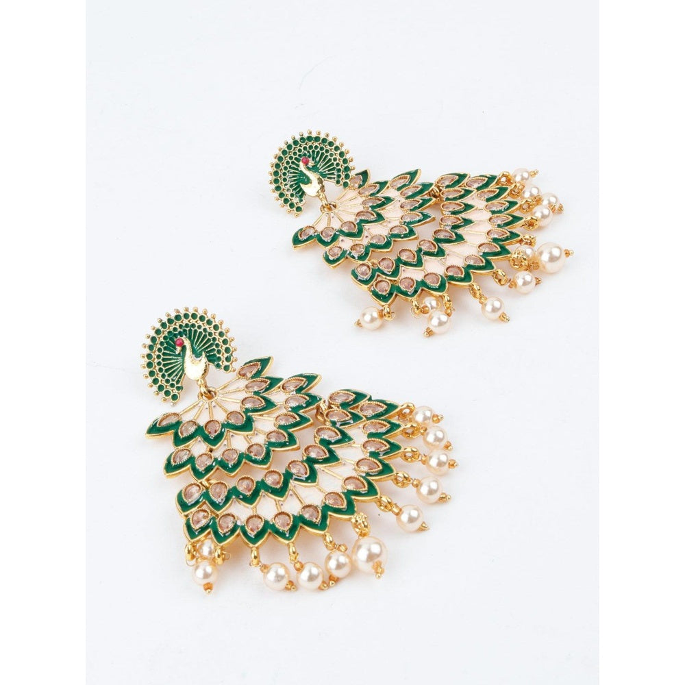 Odette Women Multi-Color Leafy Lovely Chandali Earrings!