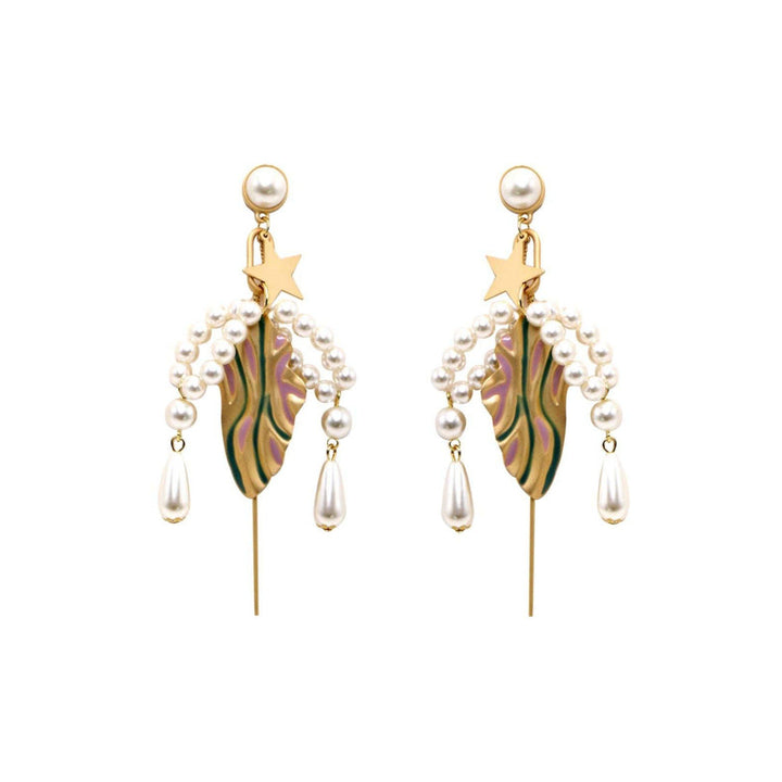 Odette Women Pretty Elongated Pearl Dangle Earrings