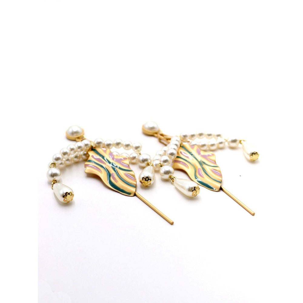 Odette Women Pretty Elongated Pearl Dangle Earrings