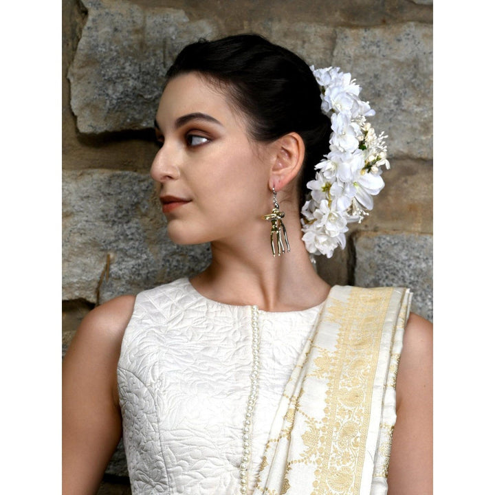 Odette Women Dancing Silver-Gold Tone Earrings