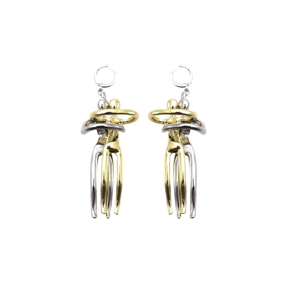 Odette Women Dancing Silver-Gold Tone Earrings