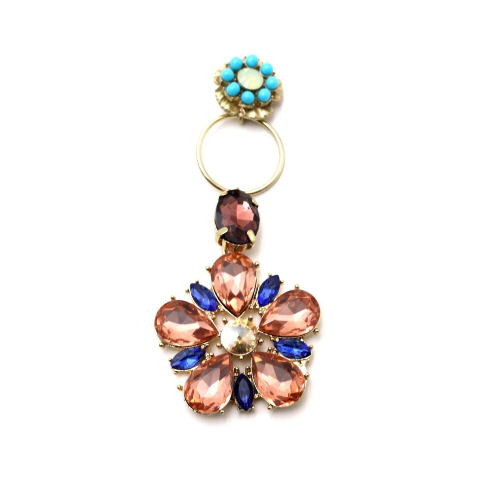 Odette Women Multi-Color Floral Dangle Earrings