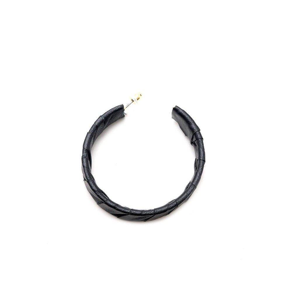 Odette Women Basic Black Hoops