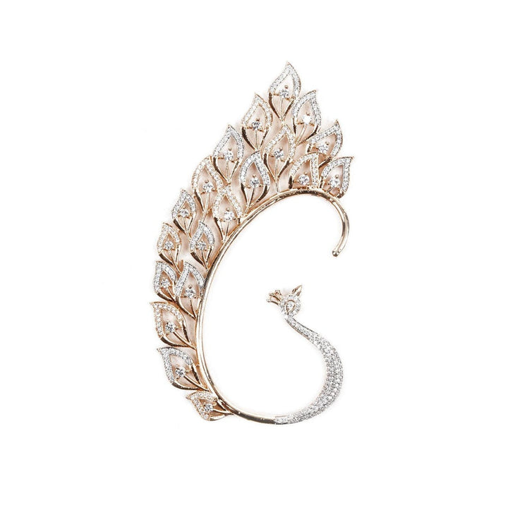 Odette Women Gold Dynamite Studded Rise Above Ear Cuffs