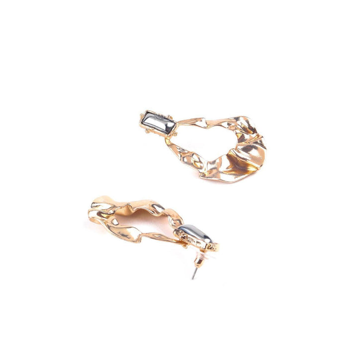 Odette Women Exquisite Gold Textured Drop Earrings