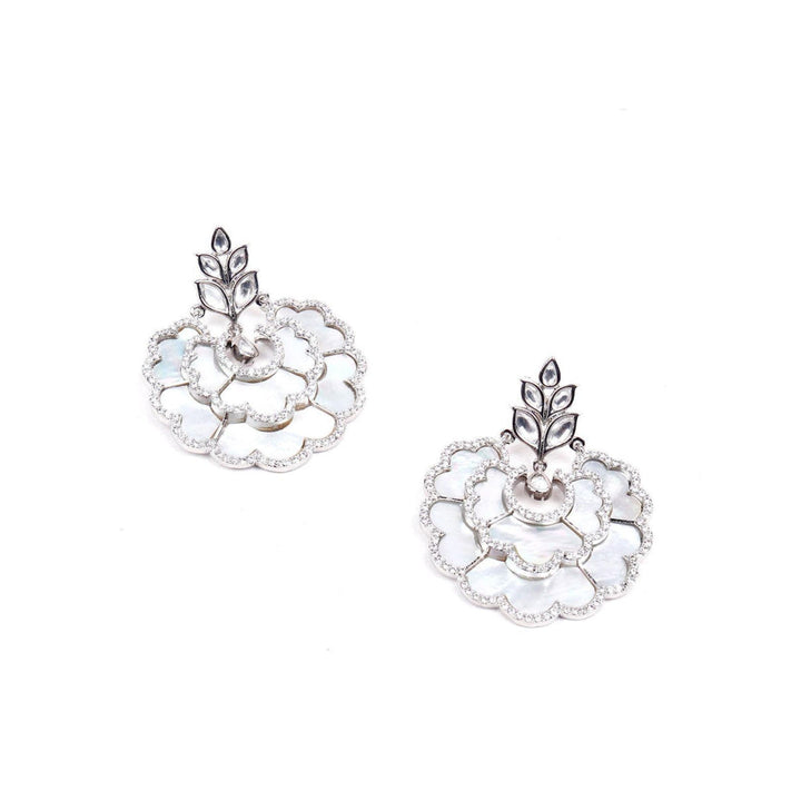 Odette Women Gorgeous Silver Shimmering Earrings