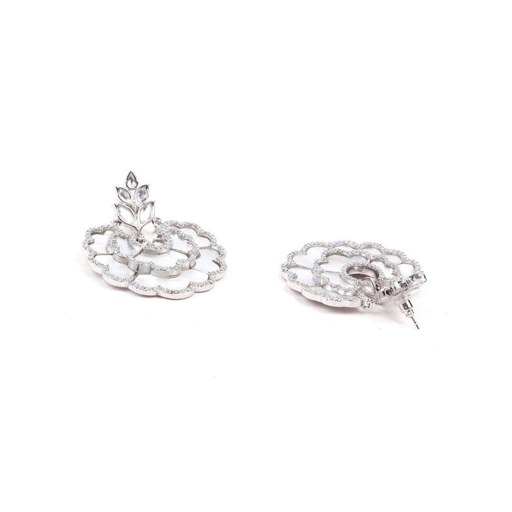 Odette Women Gorgeous Silver Shimmering Earrings