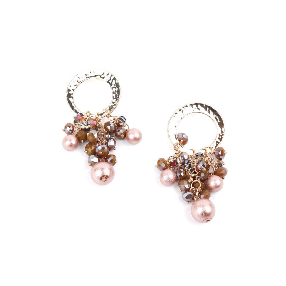 Odette Gorgeous Rounded Gold Tone Statement Earrings For Women