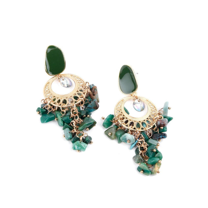 Odette Women Green Clustered Earrings