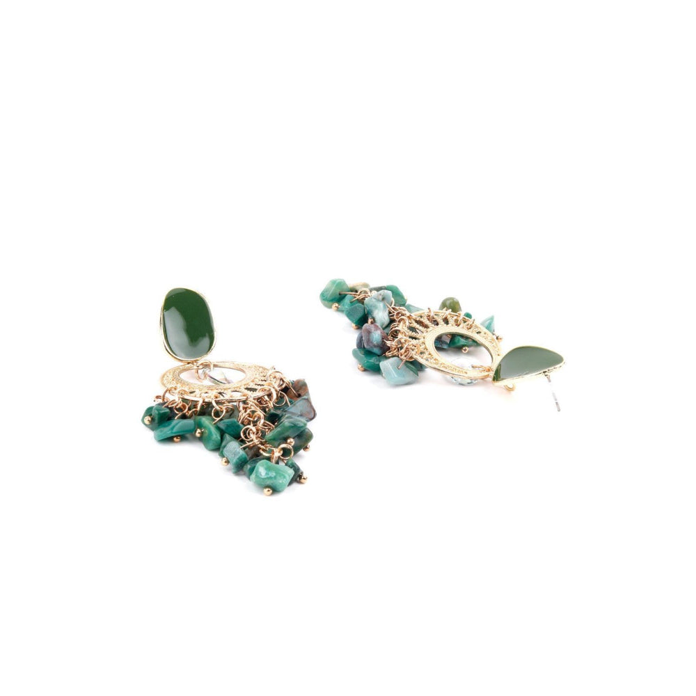 Odette Women Green Clustered Earrings