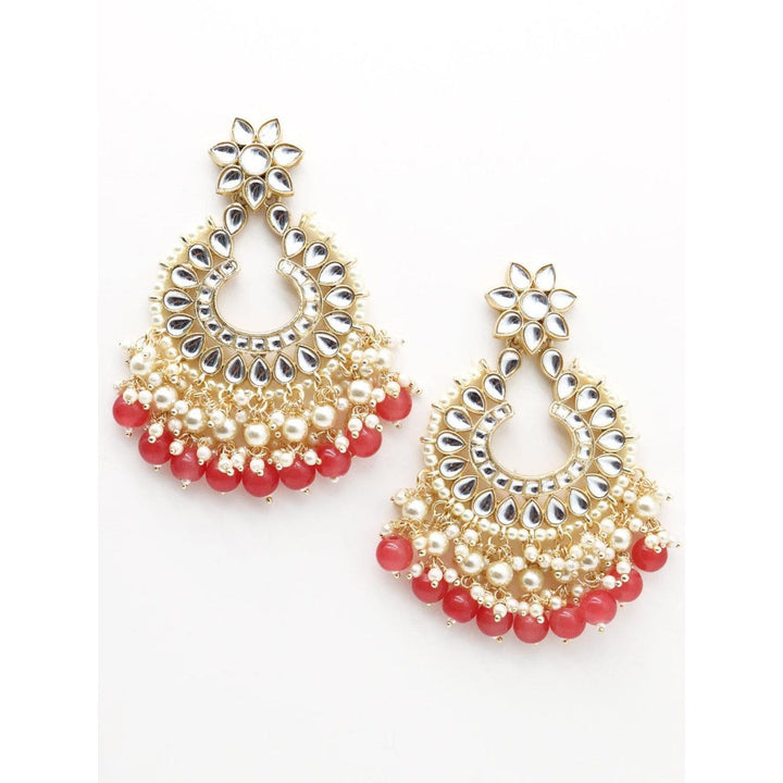 Odette Women Rich Pot Shape Kundan Pearl Earrings