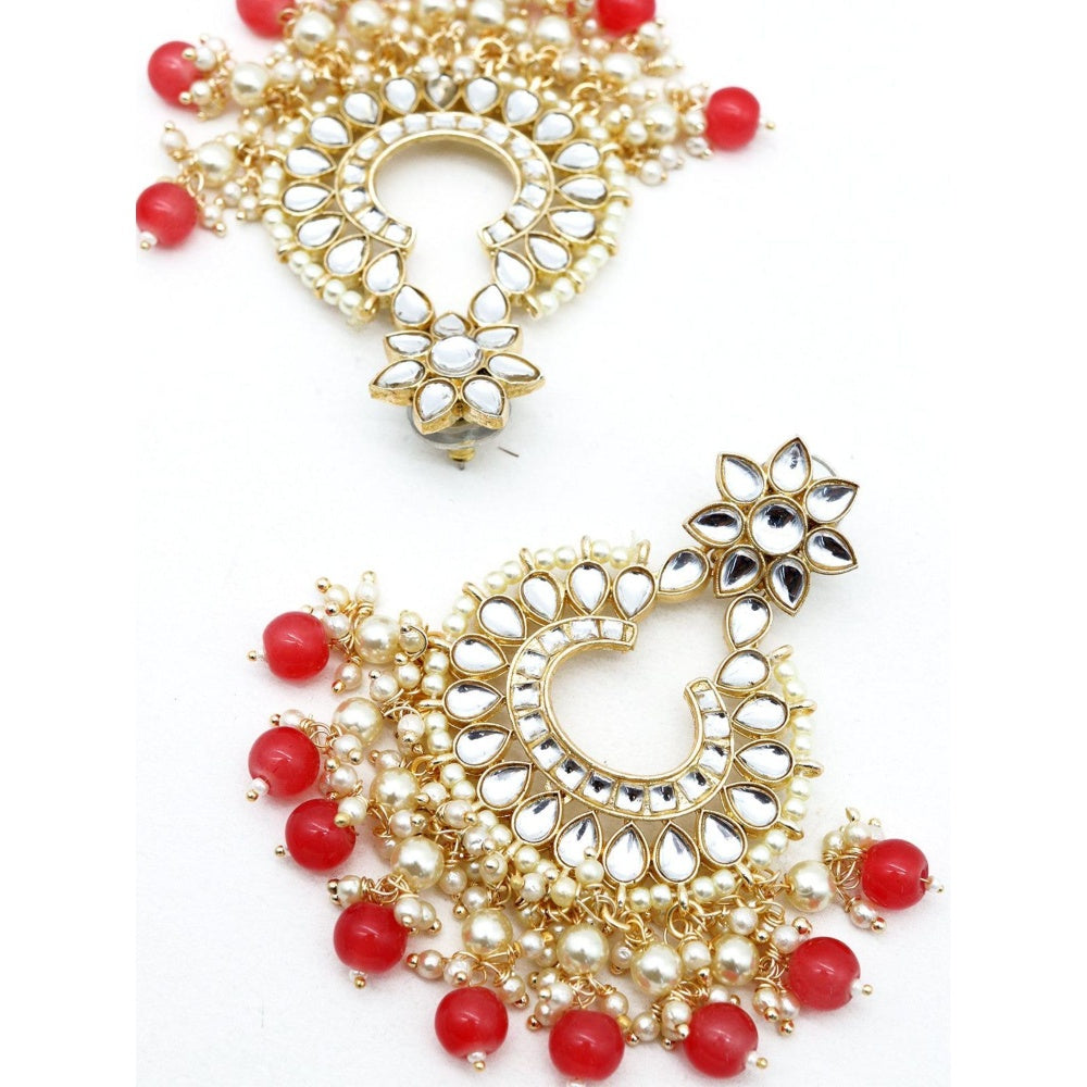 Odette Women Rich Pot Shape Kundan Pearl Earrings