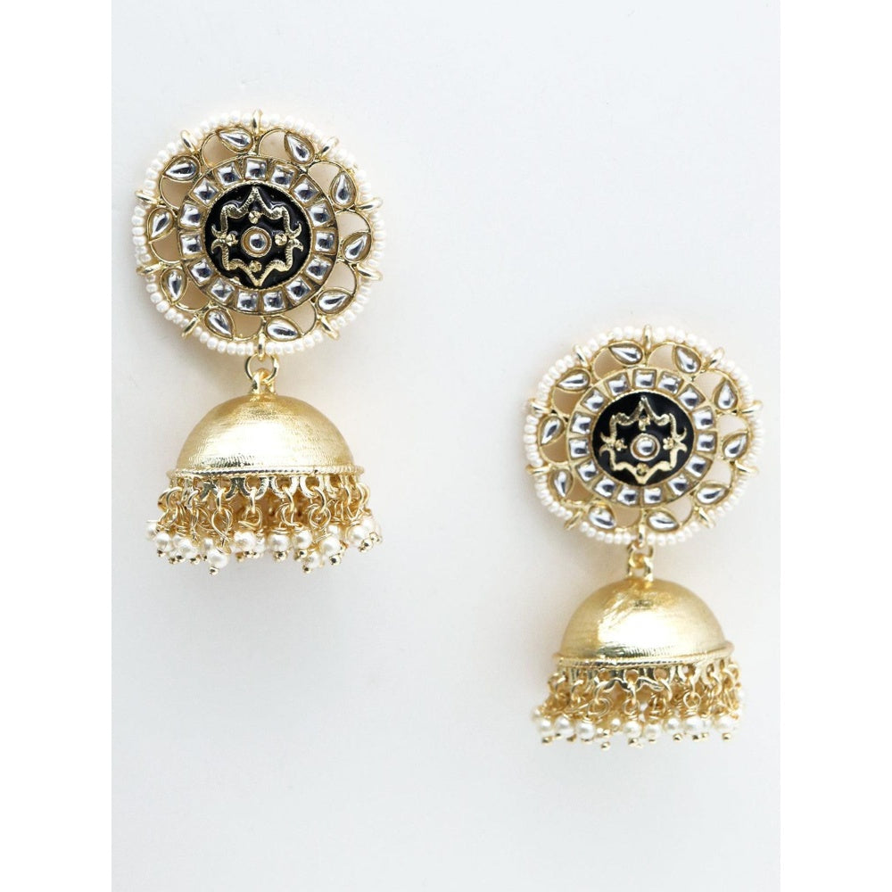 Odette Women Ponderous Gold Tone Heavy Jhumkas