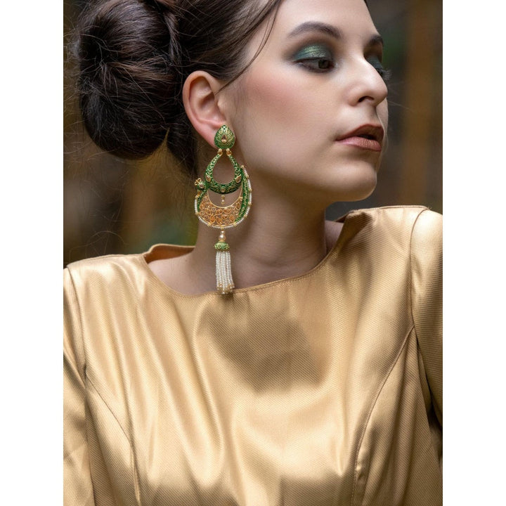 Odette Women Peacock Shape Dangle Earrings