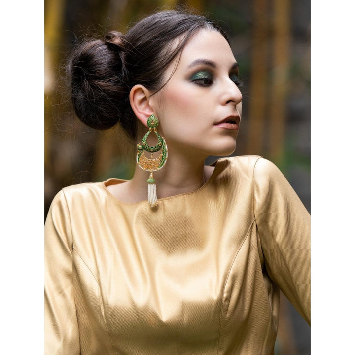 Odette Women Peacock Shape Dangle Earrings