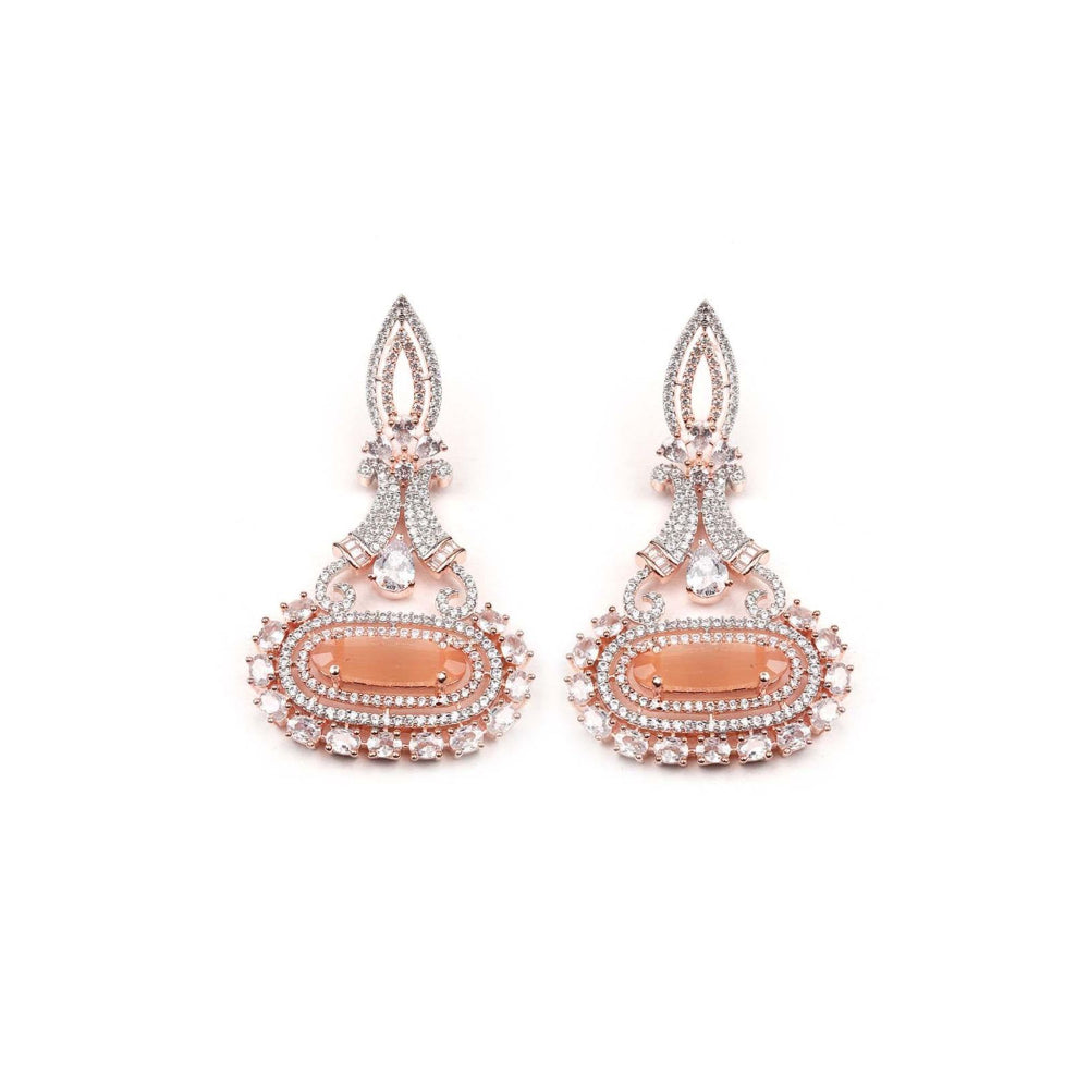 Odette Women Elegant Stunning Peach Dangle Earrings