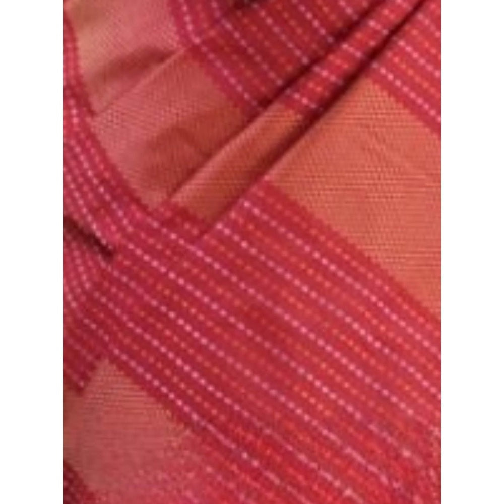 Odette Women Red Silk Woven Saree with Unstitched Blouse