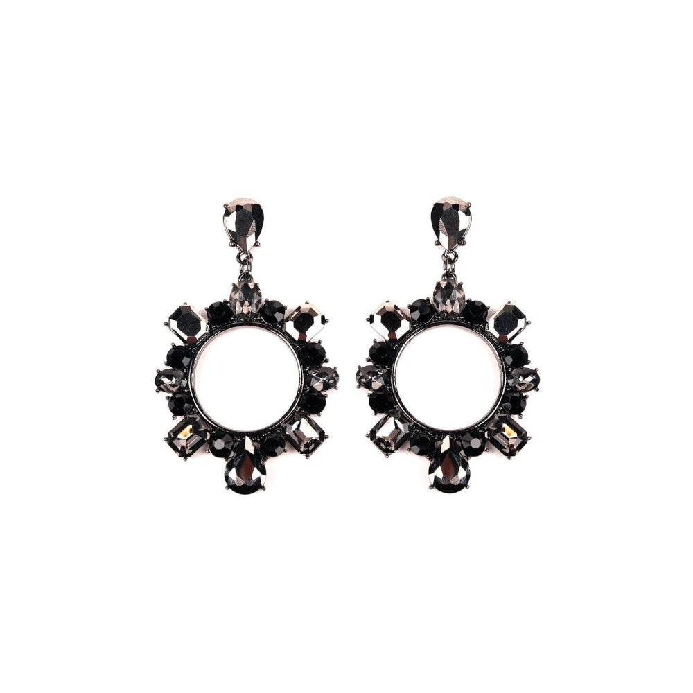 Odette Women Black Metal Earrings