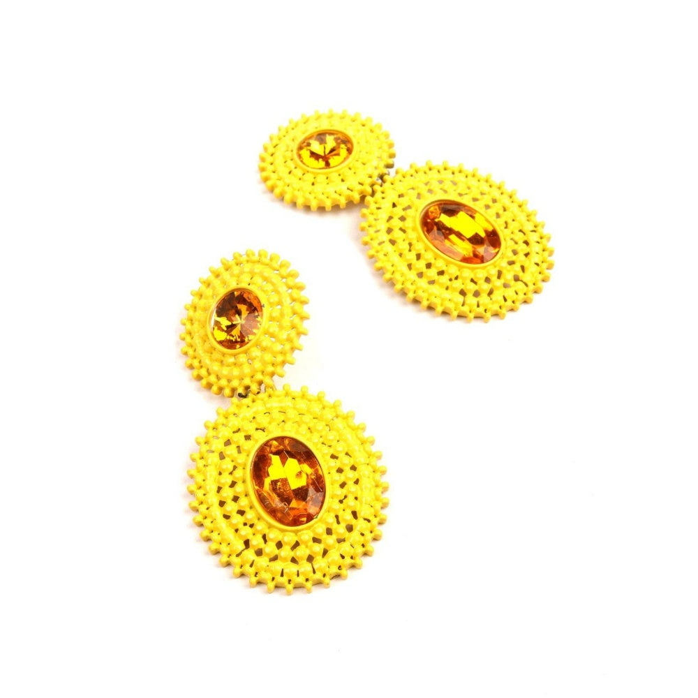 Odette Women Yellow Metal Earrings