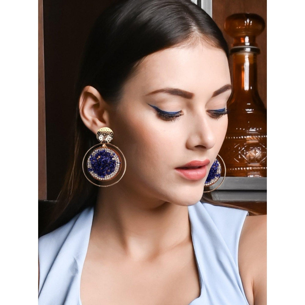 Odette Women Blue Metal Earrings