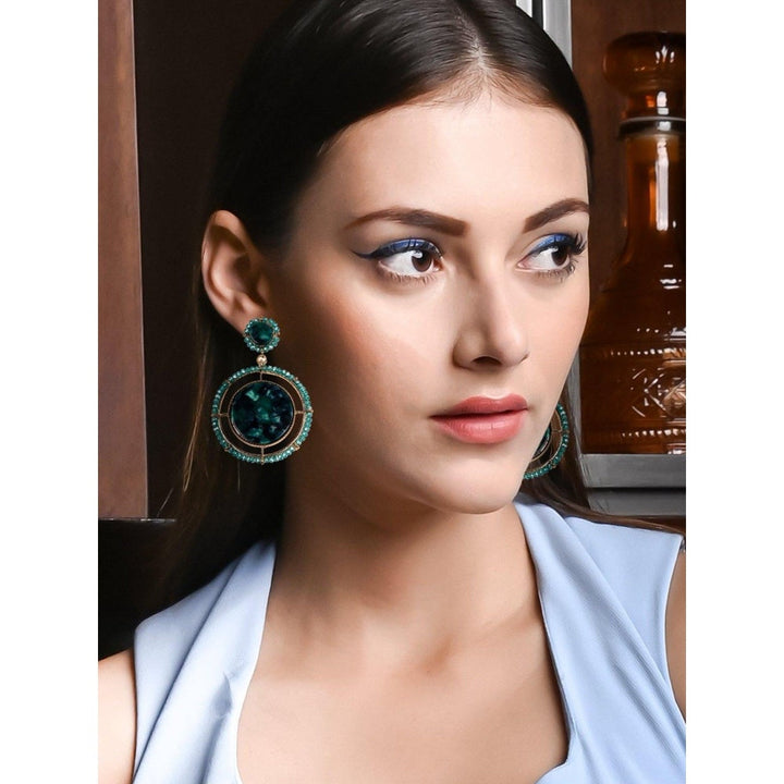 Odette Women Green Metal Earrings