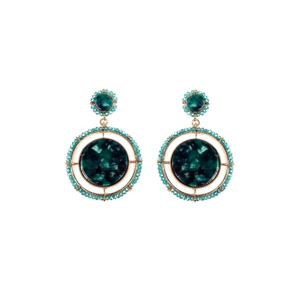 Odette Women Green Metal Earrings