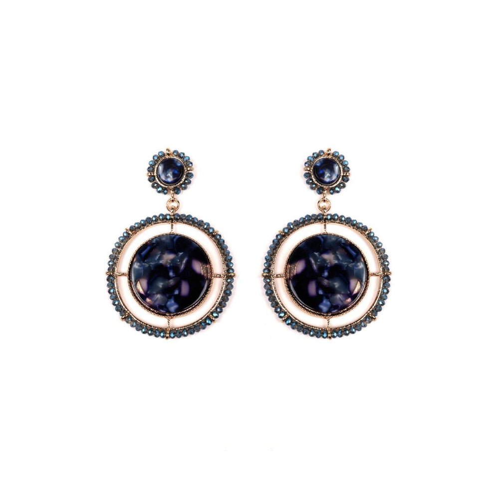 Odette Women Navy Blue Metal Earrings