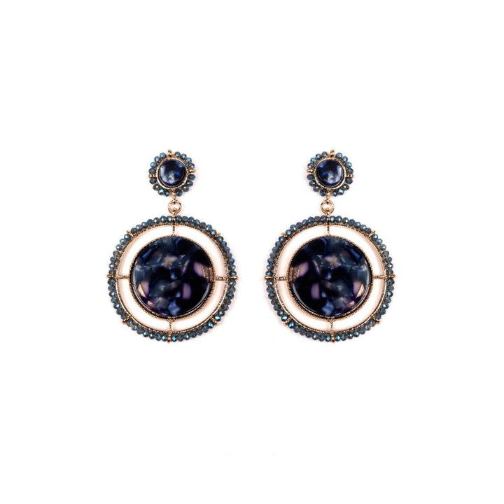 Odette Women Navy Blue Metal Earrings