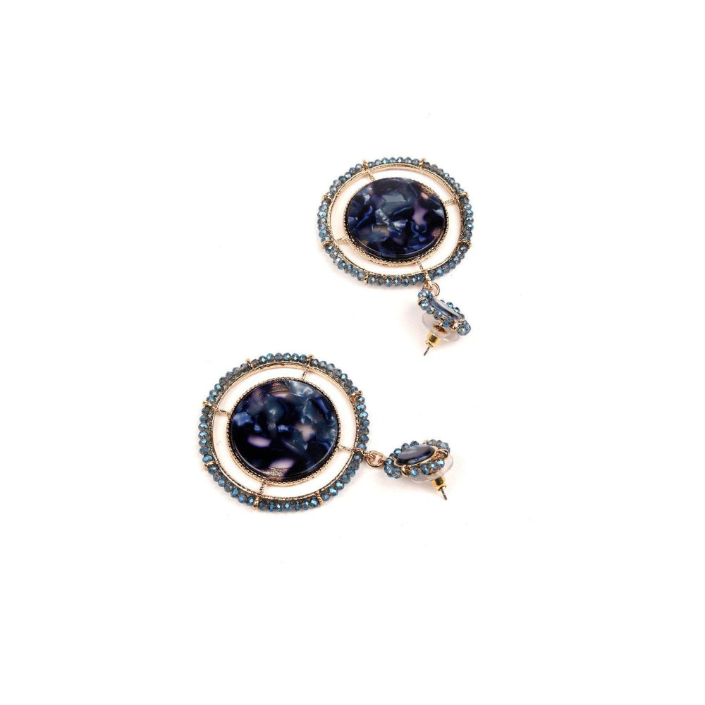 Odette Women Navy Blue Metal Earrings