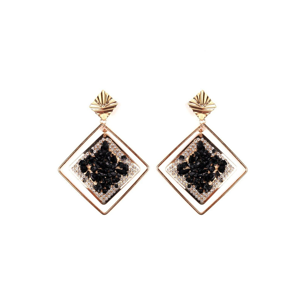 Odette Women Black Metal Earrings