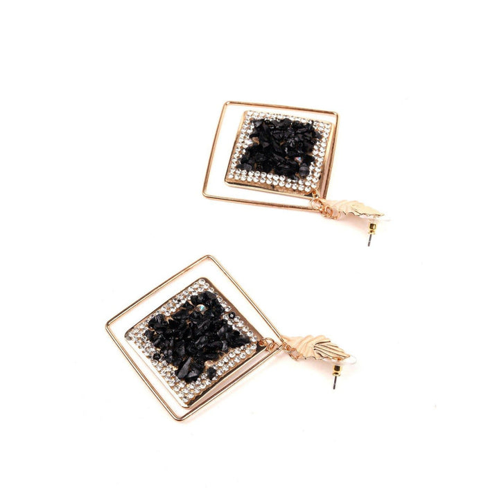 Odette Women Black Metal Earrings