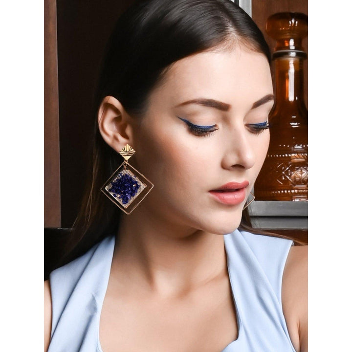 Odette Women Blue Metal Earrings