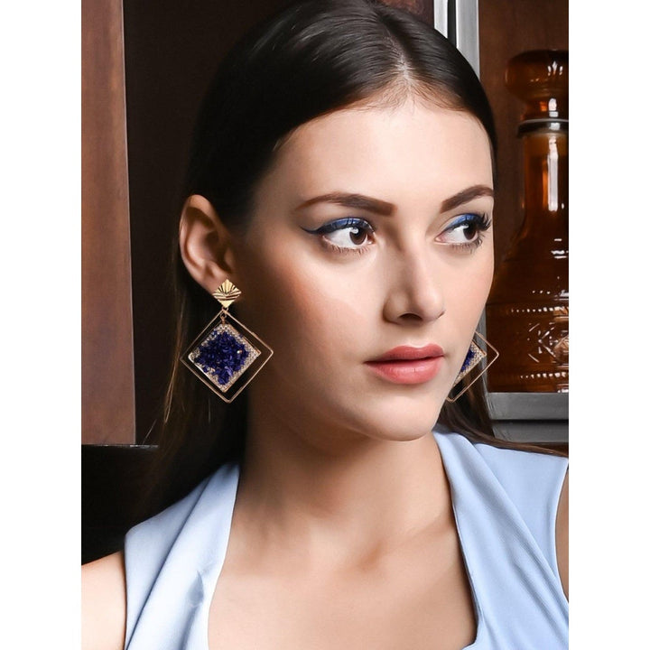 Odette Women Blue Metal Earrings