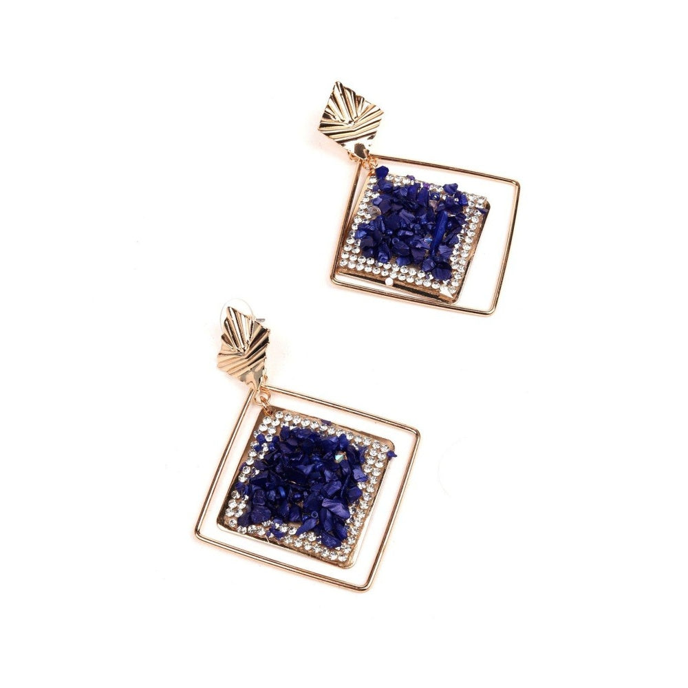 Odette Women Blue Metal Earrings